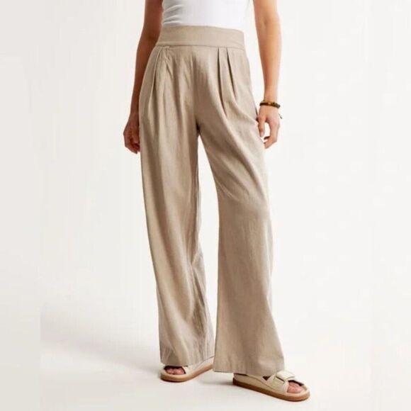 Abercrombie & Fitch Chocolate Wide Leg Trousers - Picture 2 of 14